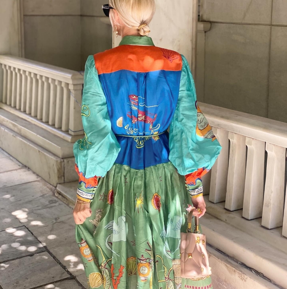 ALEMAIS surrealist summer ramie shirt dress - Picture 6 of 16